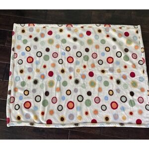 Tiddliwinks Baby Blanket Circles Dots Green Blue Orange Yellow Rings Soft 30x40
